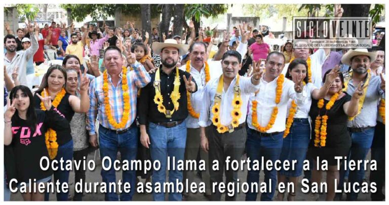 Octavio Ocampo llama a fortalecer a la Tierra Caliente durante asamblea regional en San Lucas