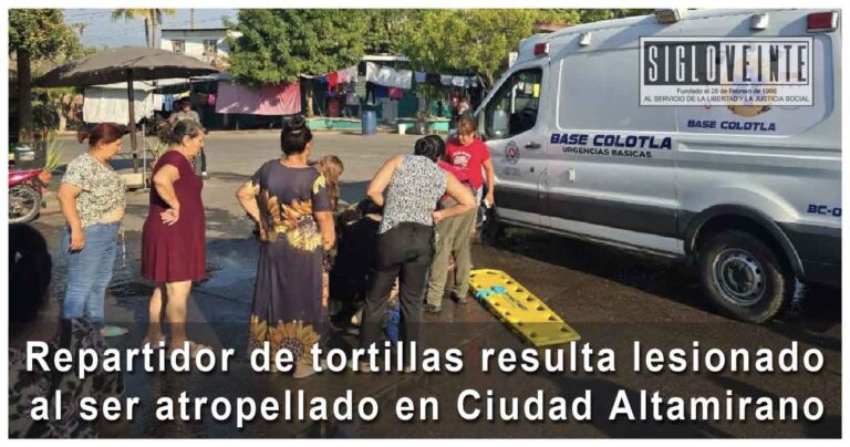 Repartidor de tortillas resulta lesionado al ser atropellado en Ciudad Altamirano