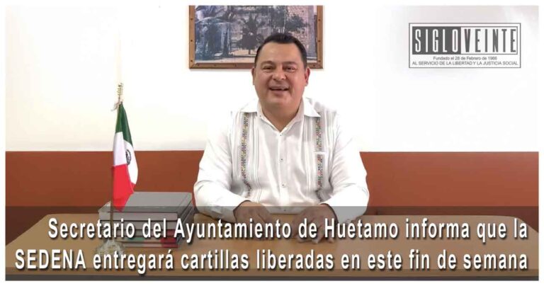 Secretario del Ayuntamiento de Huetamo informa que la SEDENA entregará cartillas liberadas en este fin de semana