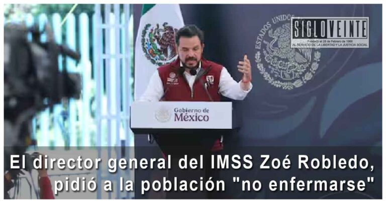 El director general del IMSS Zoé Robledo, pidió a la población «no enfermarse»
