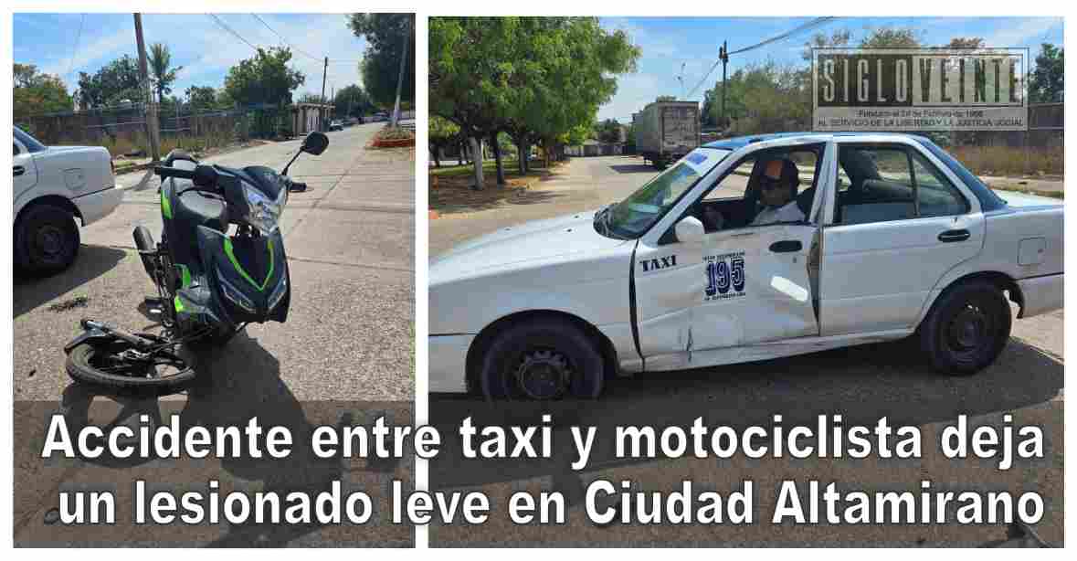 Accidente entre taxi y motociclista deja un lesionado leve en Ciudad ...