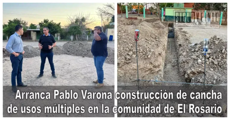 Arranca Pablo Varona construcción de cancha de usos múltiples en la comunidad de El Rosario