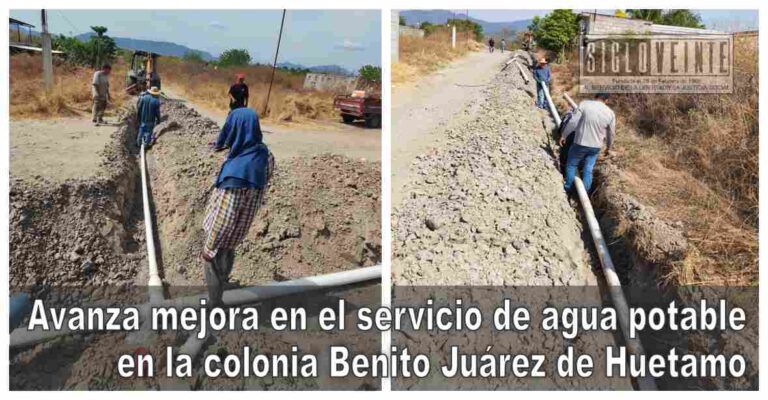 Avanza mejora en el servicio de agua potable en la colonia Benito Juárez de Huetamo