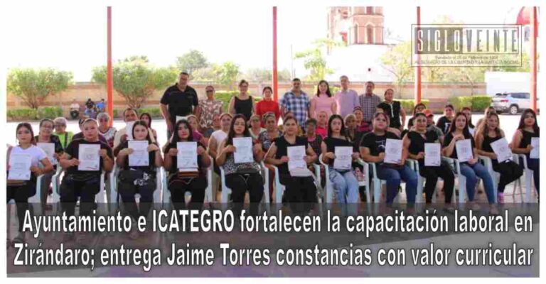 Ayuntamiento e ICATEGRO fortalecen la capacitación laboral en Zirándaro; entrega Jaime Torres constancias con valor curricular