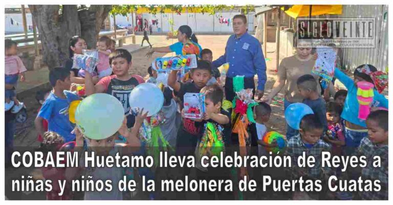 COBAEM Huetamo lleva celebración de Reyes a niñas y niños de la melonera de Puertas Cuatas