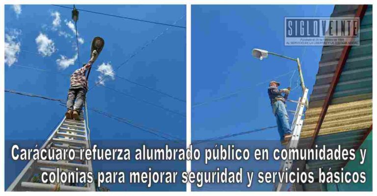 Carácuaro refuerza alumbrado público en comunidades y colonias para mejorar seguridad y servicios básicos