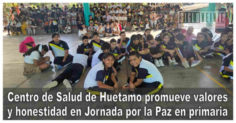 Centro de Salud de Huetamo promueve valores y honestidad en Jornada por la Paz en primaria