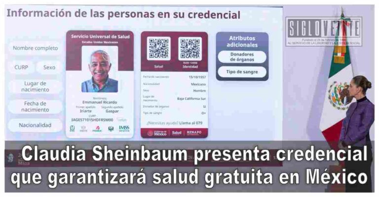 Claudia Sheinbaum presenta credencial que garantizará salud gratuita en México; aplicará en IMSS, ISSSTE, Pemex, SEDENA y SEMAR