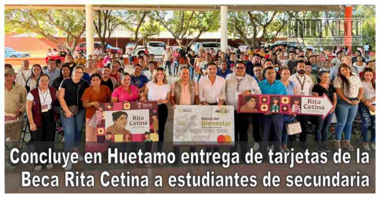 Concluye en Huetamo entrega de tarjetas de la Beca Rita Cetina a estudiantes de secundaria