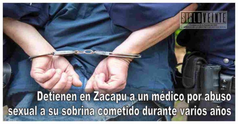 Detienen en Zacapu a un médico por abuso sexual a su sobrina cometido durante varios años