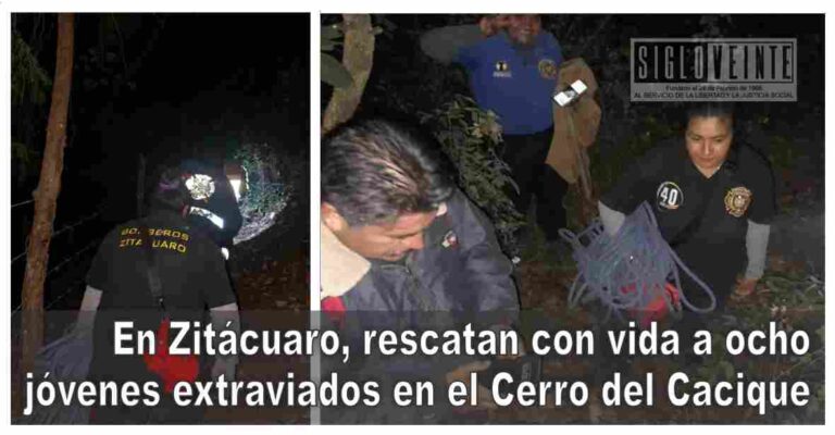 En Zitácuaro, rescatan con vida a ocho jóvenes extraviados en el Cerro del Cacique