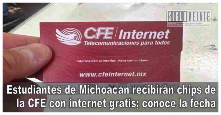 Estudiantes de Michoacán recibirán chips de la CFE con internet gratis; conoce la fecha