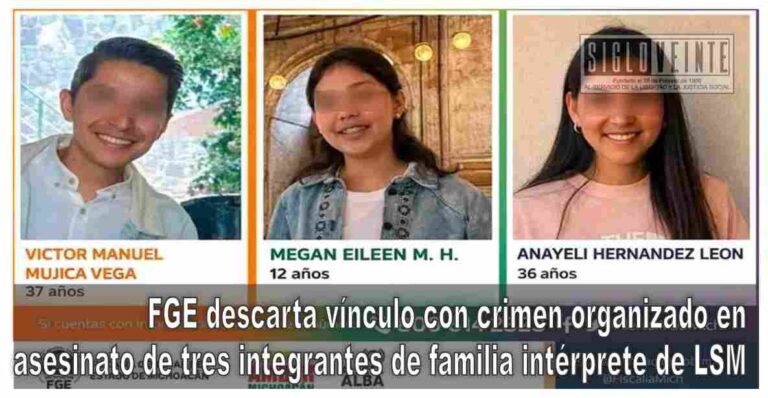 FGE descarta vínculo con crimen organizado en asesinato de tres integrantes de familia intérprete de LSM