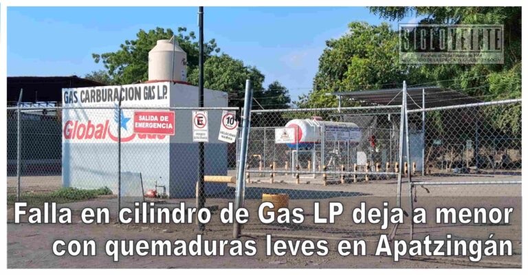 Falla en cilindro de Gas LP deja a menor con quemaduras leves en Apatzingán