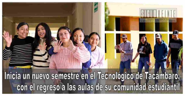 Inicia un nuevo semestre en el Tecnológico de Tacámbaro, con el regreso a las aulas de su comunidad estudiantil