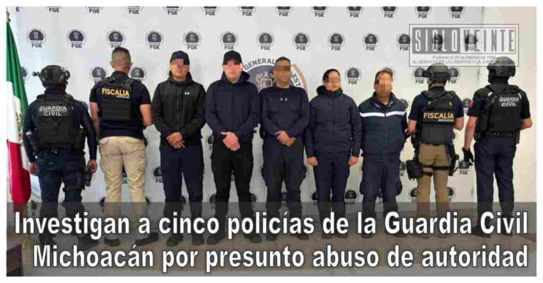 Investigan a cinco policías de la Guardia Civil Michoacán por presunto abuso de autoridad