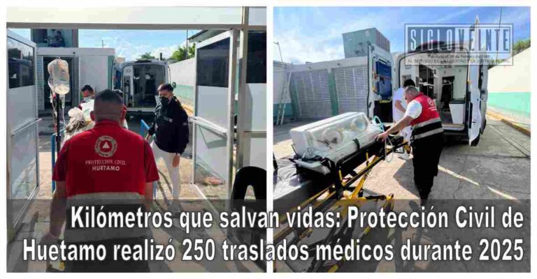 Kilómetros que salvan vidas: Protección Civil de Huetamo realizó 250 traslados médicos durante 2025