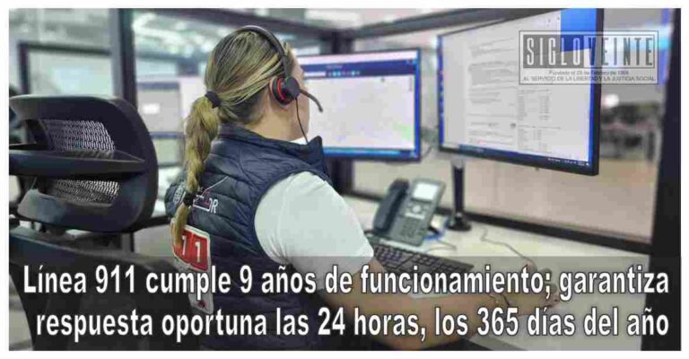 Línea 911 cumple 9 años de funcionamiento; garantiza respuesta oportuna las 24 horas, los 365 días del año