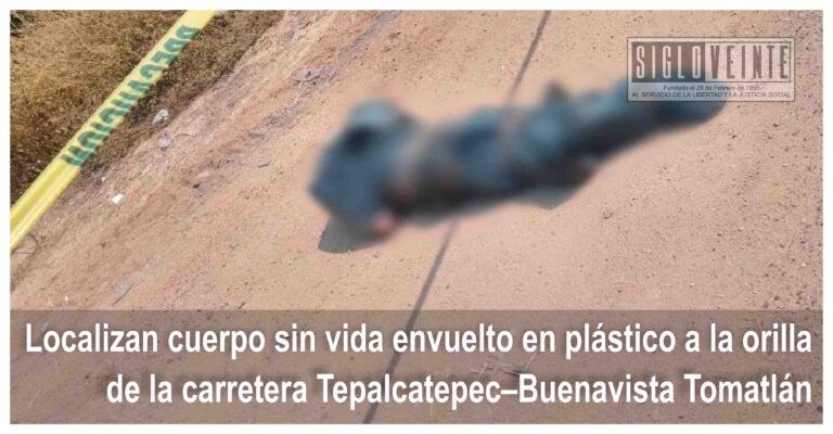Localizan cuerpo sin vida envuelto en plástico a la orilla de la carretera Tepalcatepec–Buenavista Tomatlán