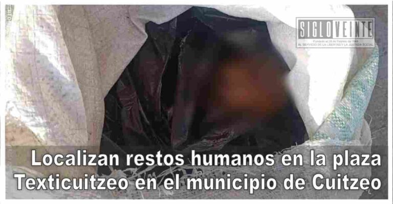Localizan restos humanos en la plaza Texticuitzeo en el municipio de Cuitzeo