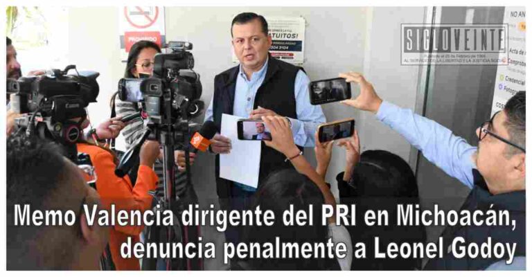Memo Valencia dirigente del PRI en Michoacán, denuncia penalmente a Leonel Godoy