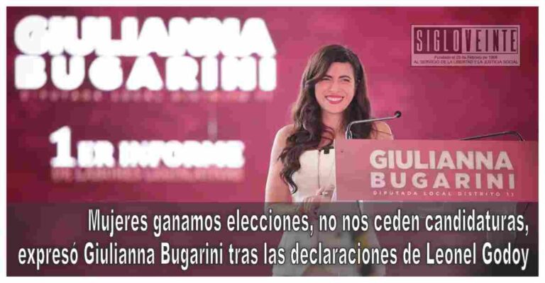 Mujeres ganamos elecciones, no nos ceden candidaturas, expresó Giulianna Bugarini tras las declaraciones de Leonel Godoy