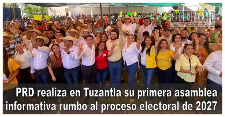 PRD realiza en Tuzantla su primera asamblea informativa rumbo al proceso electoral de 2027