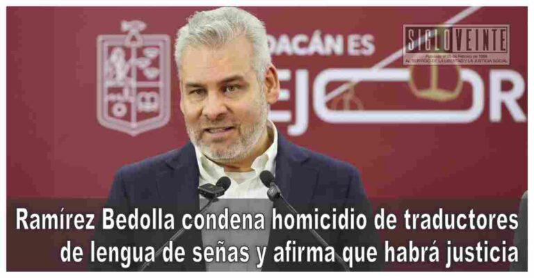 Ramírez Bedolla condena homicidio de traductores de lengua de señas y afirma que habrá justicia
