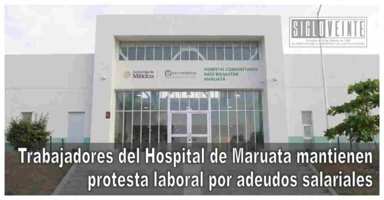 Trabajadores del Hospital de Maruata mantienen protesta laboral por adeudos salariales