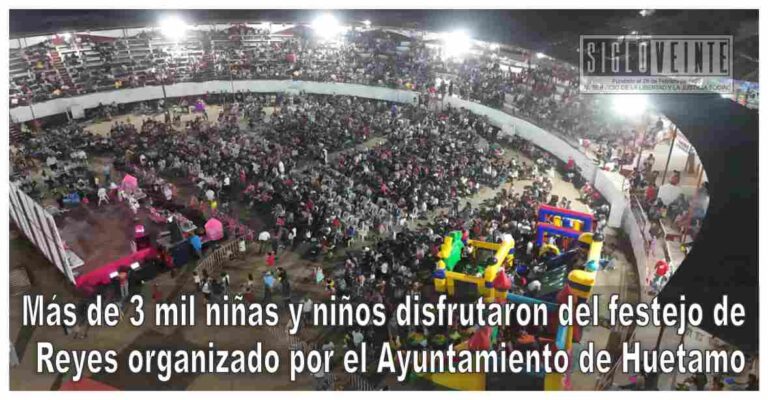 Más de 3 mil niñas y niños disfrutaron del festejo de Reyes organizado por el Ayuntamiento de Huetamo