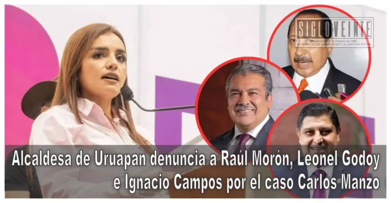 Alcaldesa de Uruapan denuncia a Raúl Morón, Leonel Godoy e Ignacio Campos por el caso Carlos Manzo