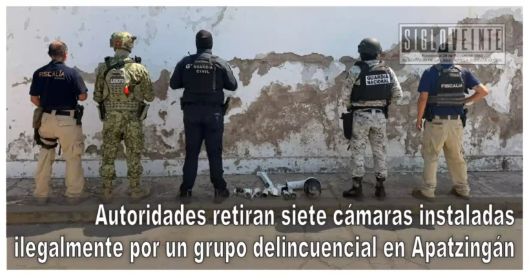 Autoridades retiran siete cámaras instaladas ilegalmente por un grupo delincuencial en Apatzingán