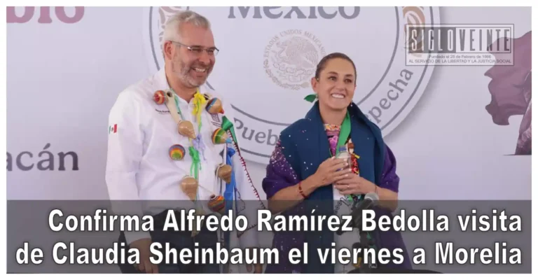 Confirma Alfredo Ramírez Bedolla visita de Claudia Sheinbaum el viernes a Morelia