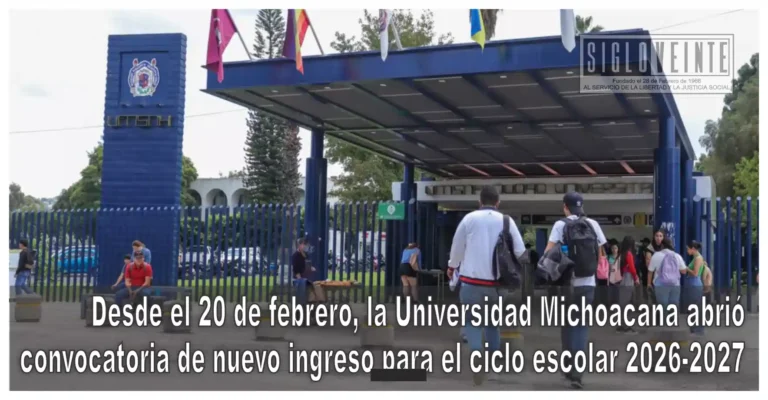 Desde el 20 de febrero, la Universidad Michoacana abrió convocatoria de nuevo ingreso para el ciclo escolar 2026-2027