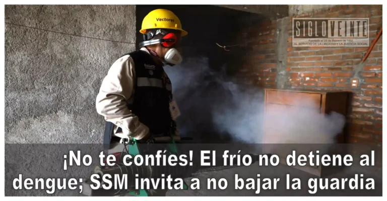 ¡No te confíes! El frío no detiene al dengue; SSM invita a no bajar la guardia