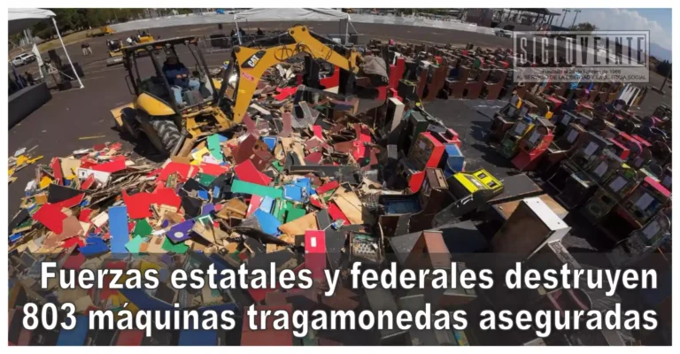 Fuerzas estatales y federales destruyen 803 máquinas tragamonedas aseguradas
