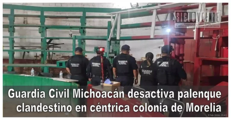 Guardia Civil Michoacán desactiva palenque clandestino en céntrica colonia de Morelia