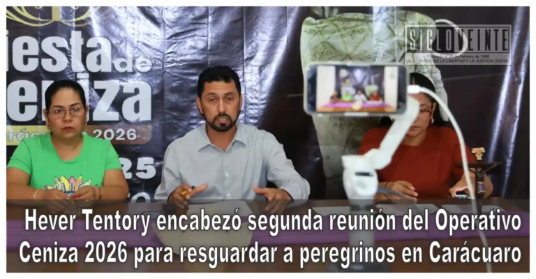 Hever Tentory encabezó segunda reunión del Operativo Ceniza 2026 para resguardar a peregrinos en Carácuaro