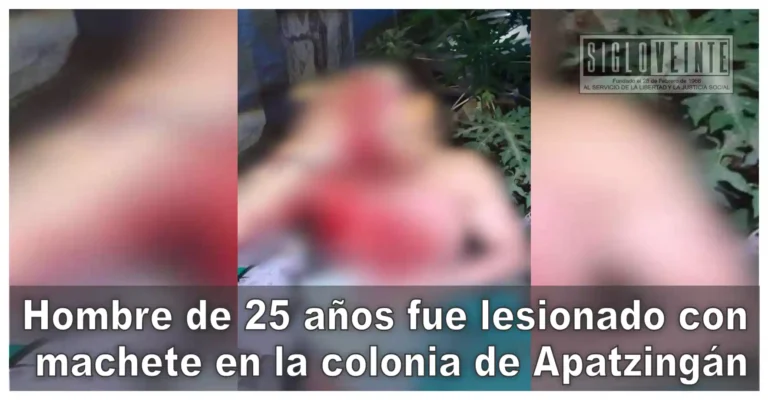 Hombre de 25 años fue lesionado con machete en la colonia de Apatzingán