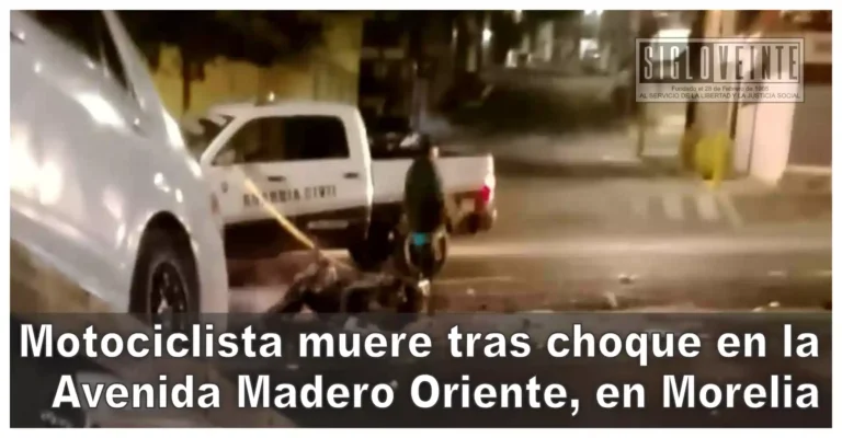 Motociclista muere tras choque en Avenida Madero Oriente, en Morelia