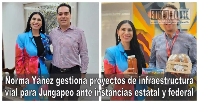 Norma Yáñez gestiona proyectos de infraestructura vial para Jungapeo ante instancias estatal y federal