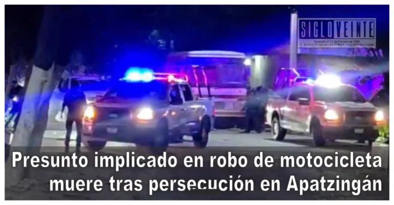 Presunto implicado en robo de motocicleta muere tras persecución en Apatzingán