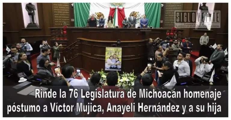 Rinde la 76 Legislatura de Michoacán homenaje póstumo a Víctor Mujica, Anayeli Hernández y a su hija