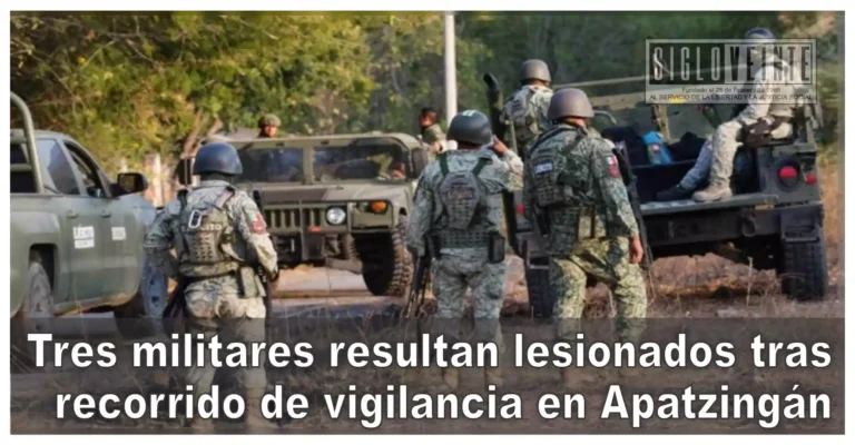 Tres militares resultan lesionados tras recorrido de vigilancia en Apatzingán