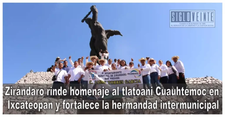 Zirándaro rinde homenaje al tlatoani Cuauhtémoc en Ixcateopan y fortalece la hermandad intermunicipal