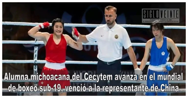 Alumna michoacana del Cecytem avanza en el mundial de boxeo sub-19, venció a la representante de China