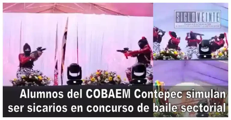 Alumnos del COBAEM Contepec simulan ser sicarios en concurso de baile sectorial