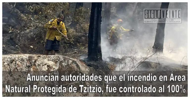 Anuncian autoridades que el incendio en Área Natural Protegida de Tzitzio, fue controlado al 100%
