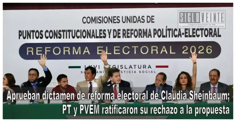 Aprueban dictamen de reforma electoral de Claudia Sheinbaum; PT y PVEM ratificaron su rechazo a la propuesta