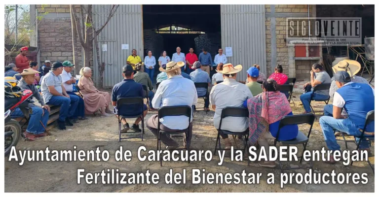 Ayuntamiento de Carácuaro y la SADER entregan de Fertilizante del Bienestar a productores
